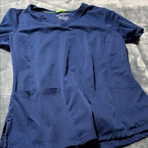 HeartSoul Navy V-Neck Short Sleeve Scrub Top